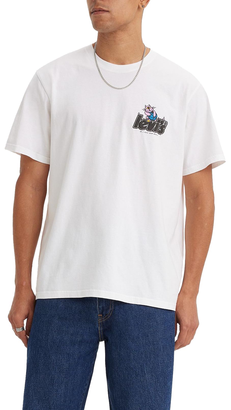 Levi's Men's Ss Relaxed Fit Tee T-Shirt, Brin Poster Logo White+, S