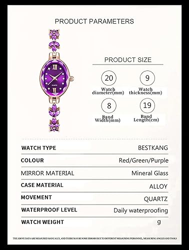 Miniatura 7 de BESTKANG Reloj de pulsera casual de pétalos de lujo para mujer, reloj de cuarzo simulado para mujer