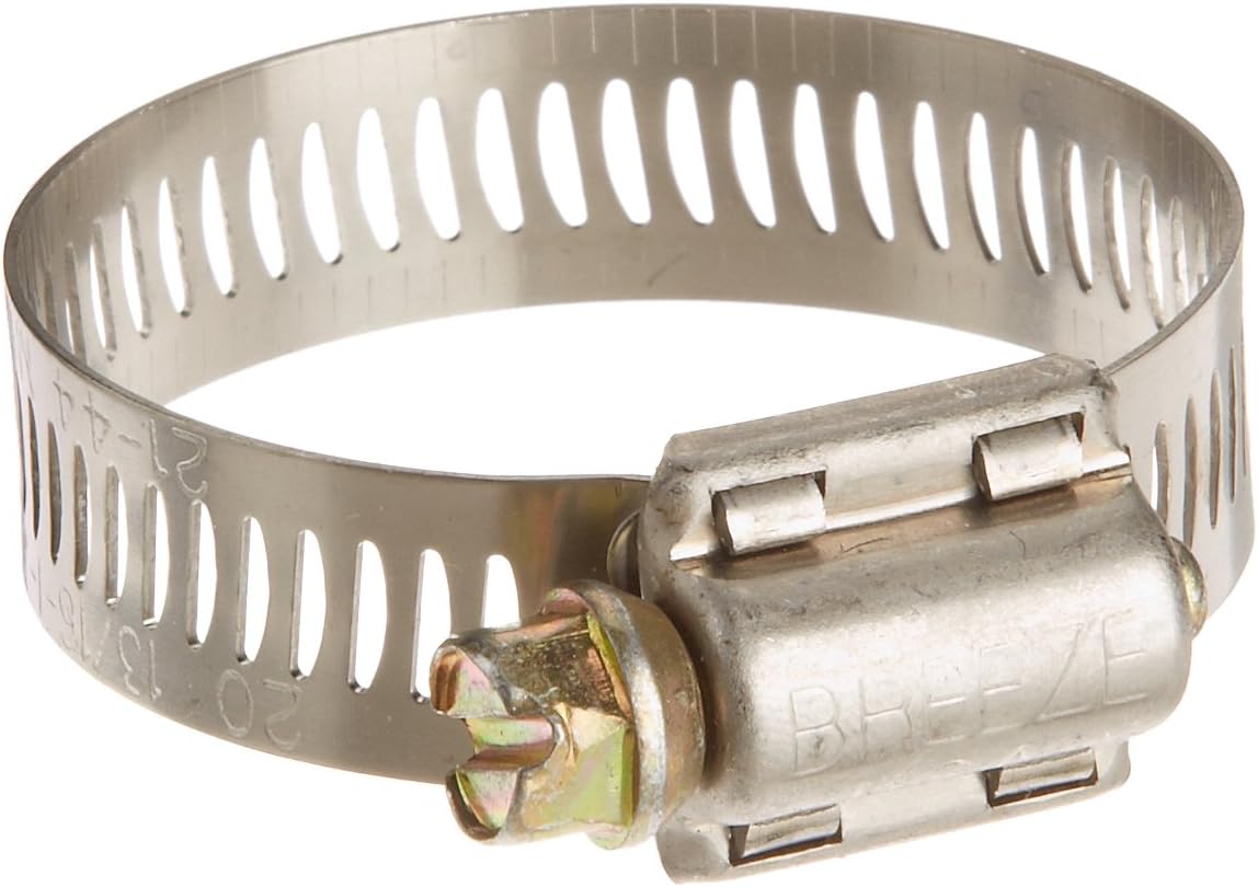 62020H Power-Seal Hose Clamp, Worm-Drive, SAE Size 20, 13/16" to 1-3/4" Diameter Range, 1/2" Bandwidth, Stainless Steel