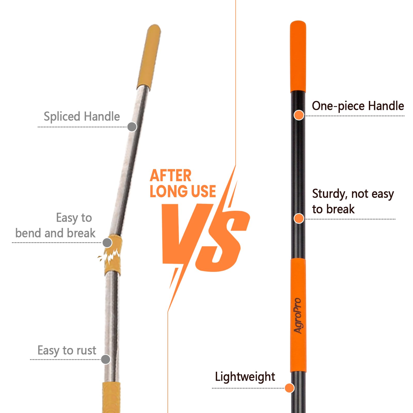 Garden Hoe for Weeding, Heavy Duty Hoe Garden Tool Long Handle, 58 Inches