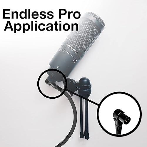 Miniatura 6 de COLUBER CABLE XLR macho de ángulo recto a macho TS de 14 pulgadas - 6 pies - blanco - conector de micrófono Pro de 3 pines para altavoces