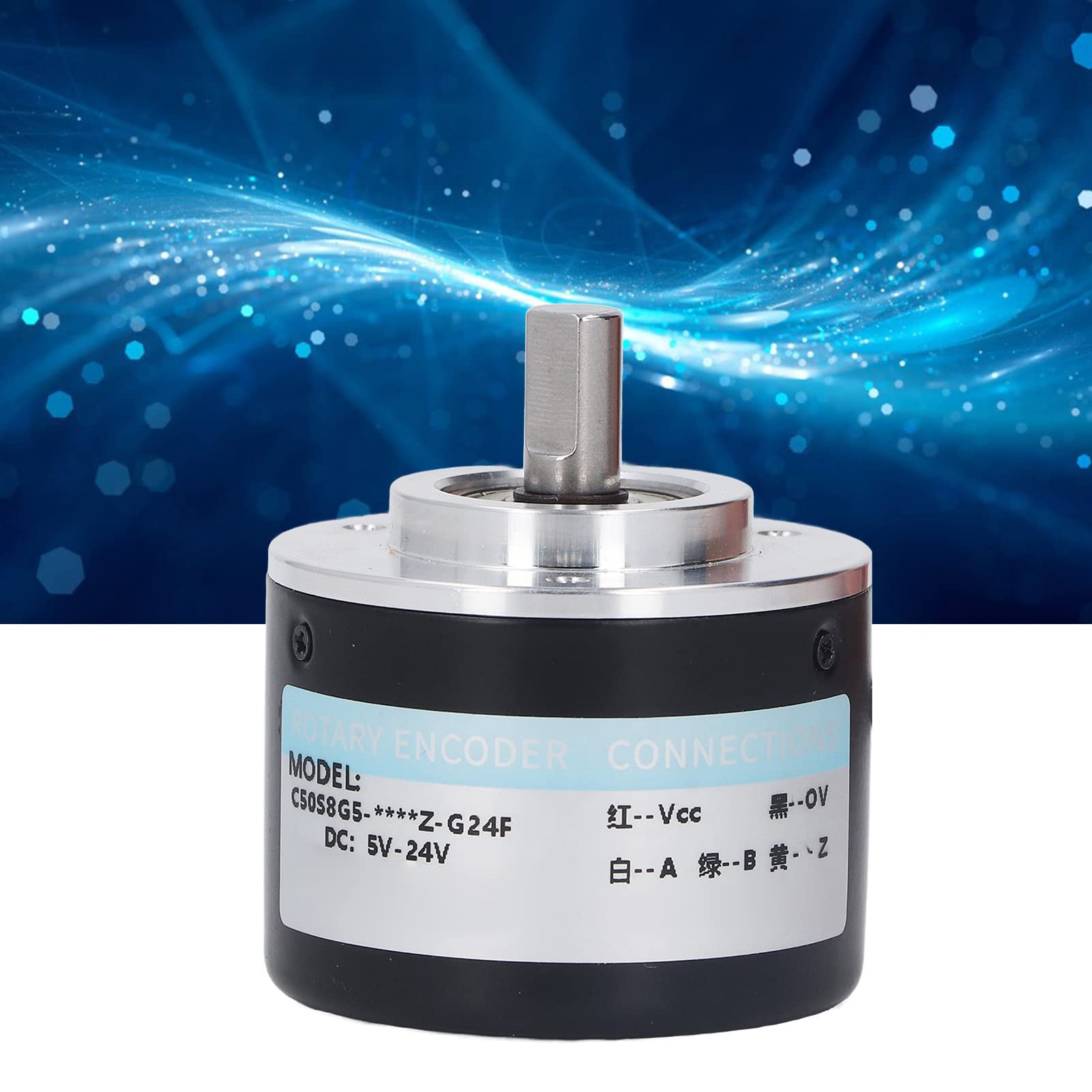 Encoder incremental PNP,DC5-24V 1200P/R IP50 50mm Diámetro exterior Encoder incremental de 2 fases Componente de control de movimiento de 2 fases para control inteligente(1200P/R)
