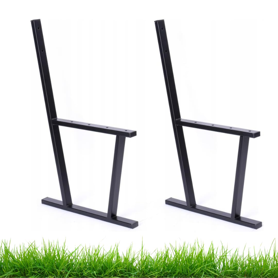 Pieds de Banc de Jardin - Patins de Banc - Noir Mat - Acier Revêtu par Pulvérisation - 2 pièces - Parfait pour Le Jardin, Le Parc, L'Aire de Jeux, Stable
