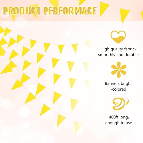 Miniatura 8 de Preboun Banderines sólidos de 400 pies, 240 piezas de guirnaldas colgantes triangulares para bricolaje, guirnalda a granel para gran apertura,