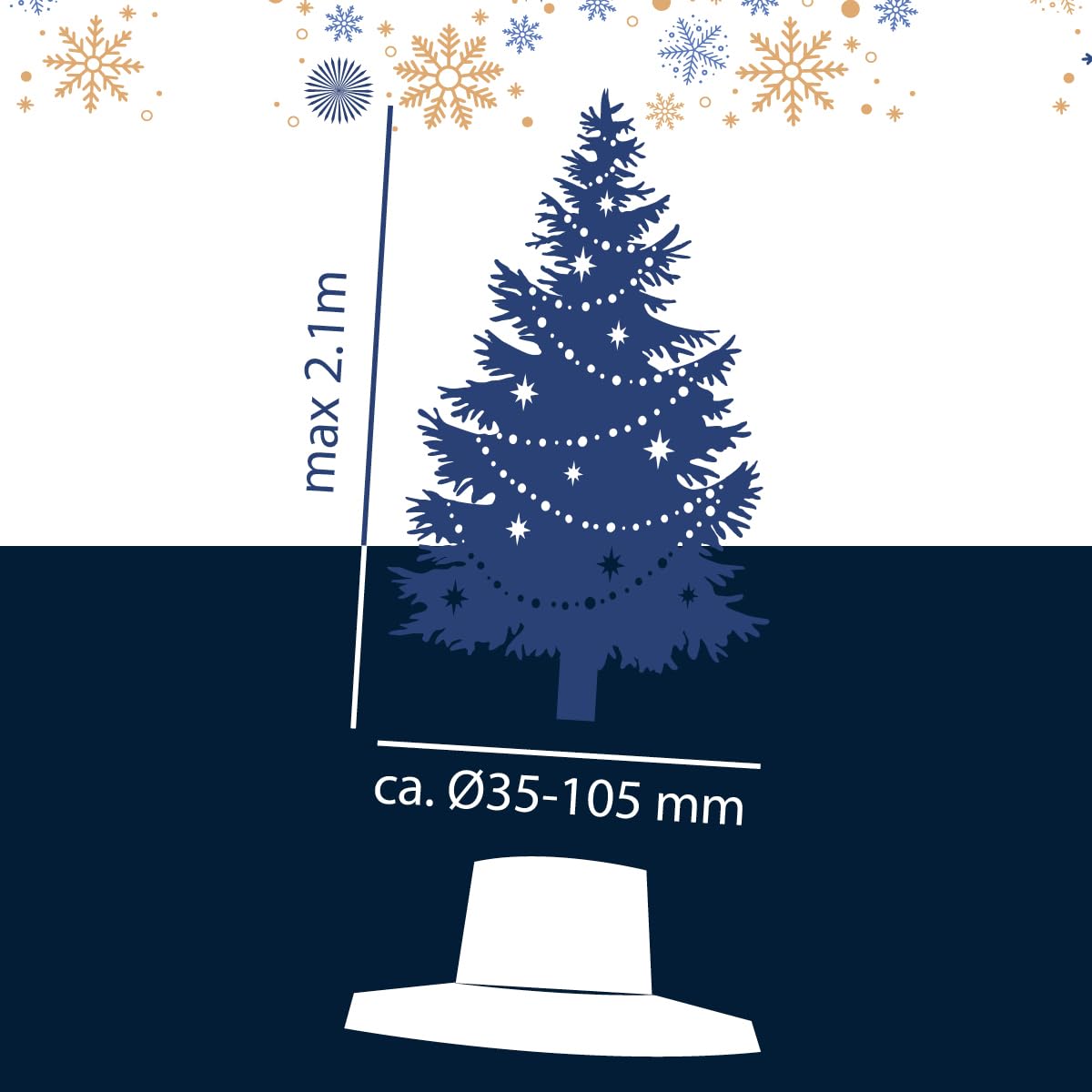 Pied de Sapin de Noel - Pieds de Sapin de Noël pour Vrai Sapin de Noël - Socle Sapin de Noel l'intérieur - Support de Sapin de Noël Grands Troncs Entre 35 et 105 mm