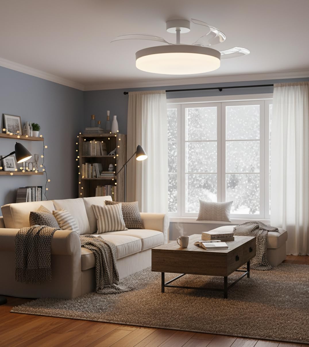 BEL AIR HOME - Ventilador de Techo ARES, Motor DC, LED 36W y Control Remoto, 3 Aspas Plegables, Dormitorios y comedores - 5