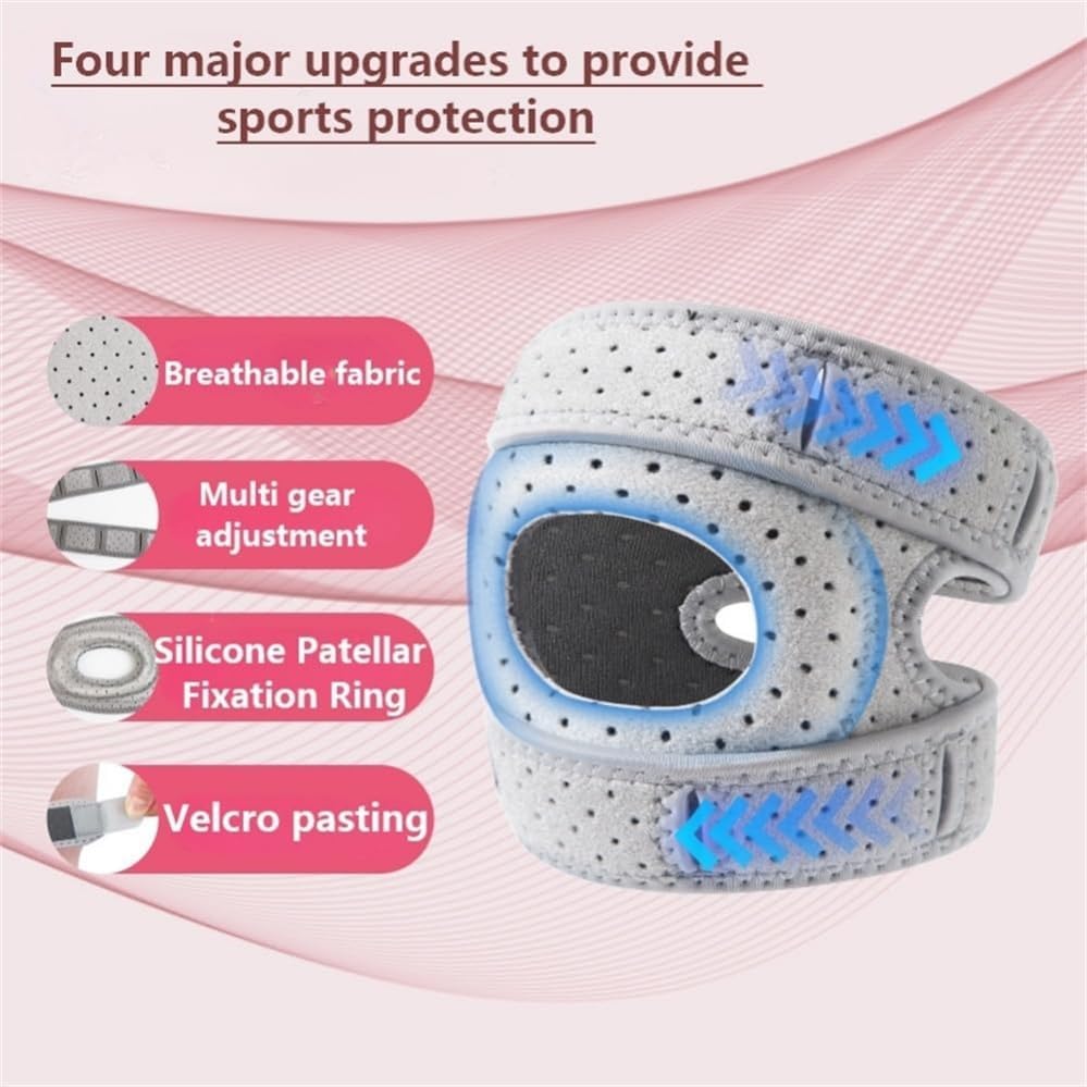 Miniatura 2 de Rodillera para mujeres y hombres, soporte de rodilla ajustable con estabilizadores laterales, rodillera de rótula con almohadillas de gel para