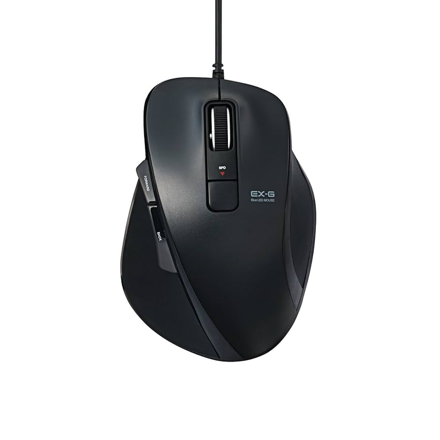 Amazon.co.jp: エレコム 有線マウス BlueLED 5ボタン Lサイズ