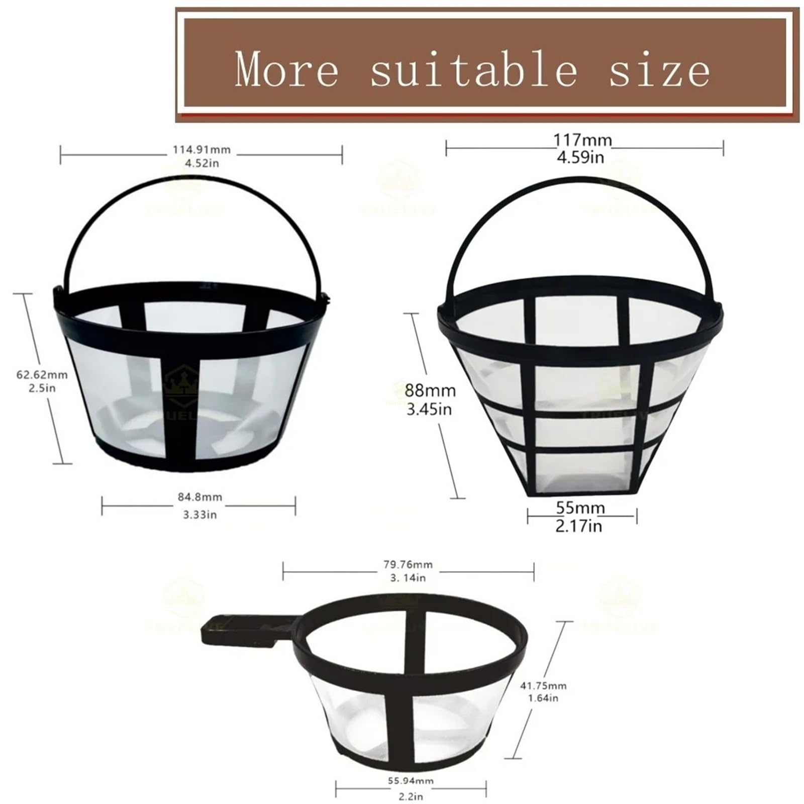 Wiederverwendbares Kaffeesieb-Filter-Set für Kaffeemaschine, Tasse und Kanne, 20-1 x Kaffee-Brauer-Werkzeug (B, 3 Stück)