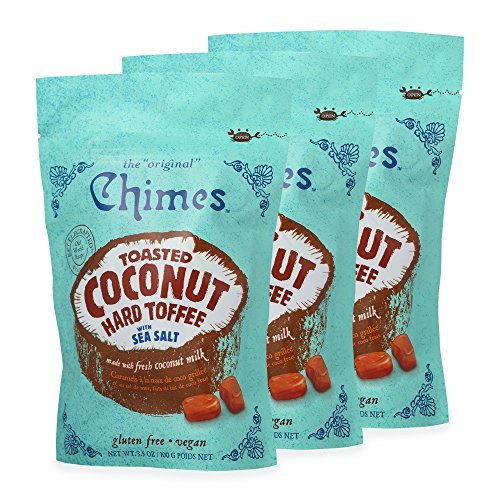 Chimes Toasted Coconut Toffee with Sea Salt Candy, Pack of 3 - 3.5