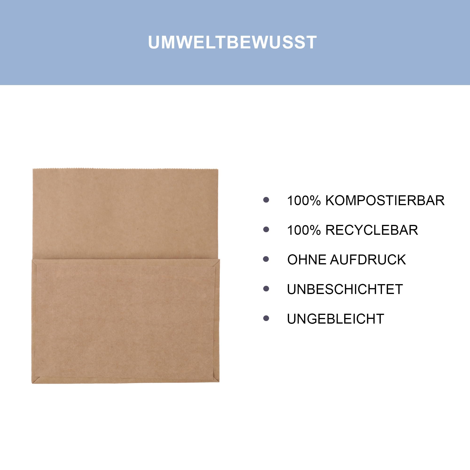 Papiermülltüten 7L, 100 Stk., für Biotonne, nass- & reißfest | Biomüllbeutel für Biotonne, nass- & reißfest, Papiermülltüten