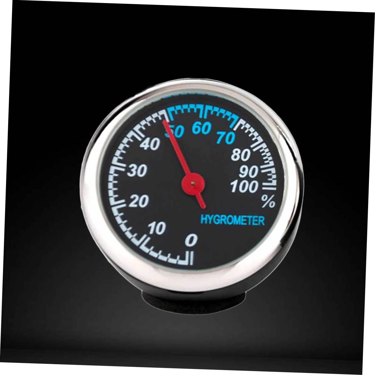 Car Dashboard Mechanical Hygrometer Luminous Clock, Silver
