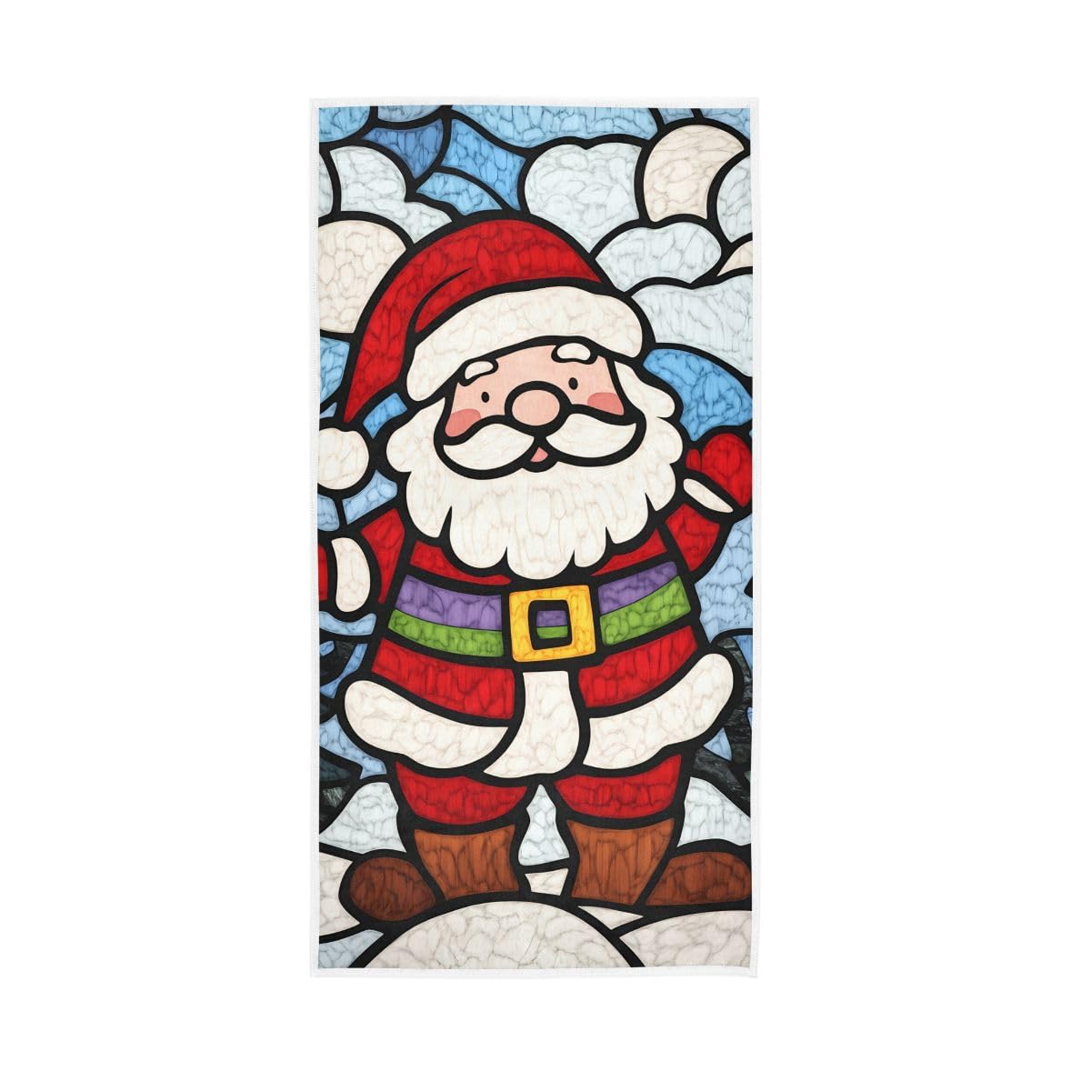 LSRCPD Cute Cartoon Santa Hand Towel, Multipurpose Absorbent Towels for Bathroom, Gym, Hotel, Spa 15 x 30 Inches