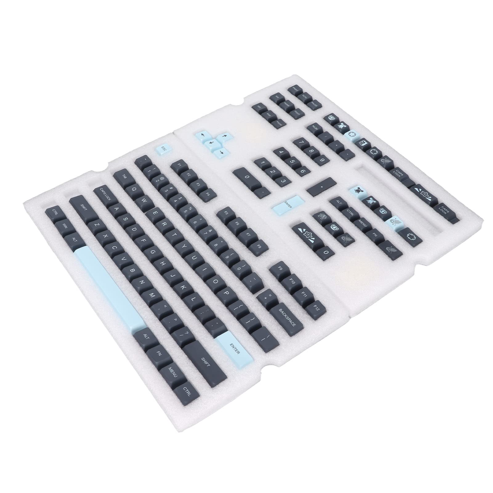 Ejoyous PBT Keycap Set 128 Keys, Cherry Height Contrasting Colors (Komety)