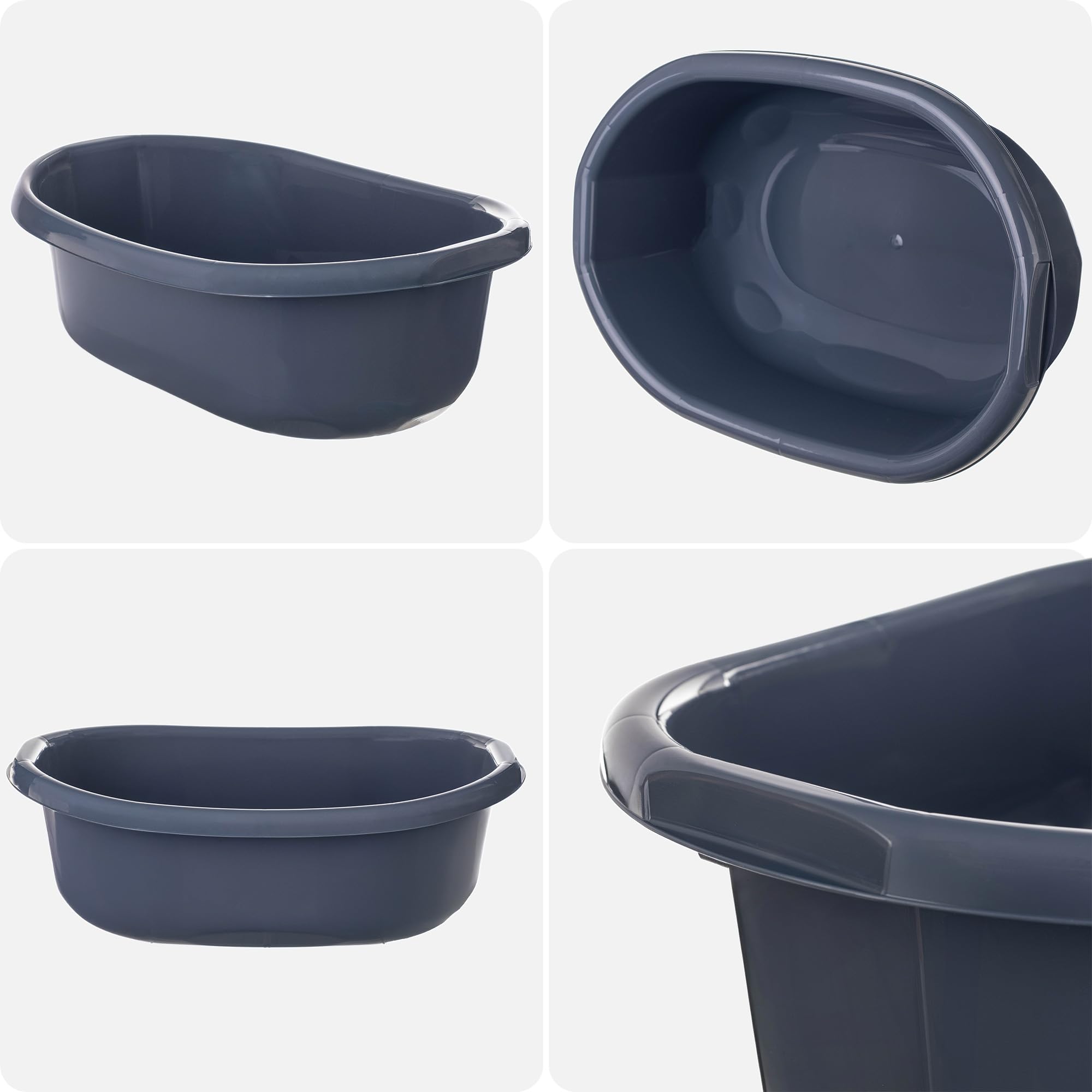 KADAX Ciotola per il lavaggio da 30 l, grande ciotola in plastica, ciotola di plastica versatile, ciotola di plastica, ciotola per bagno, vasca (grigio scuro)
