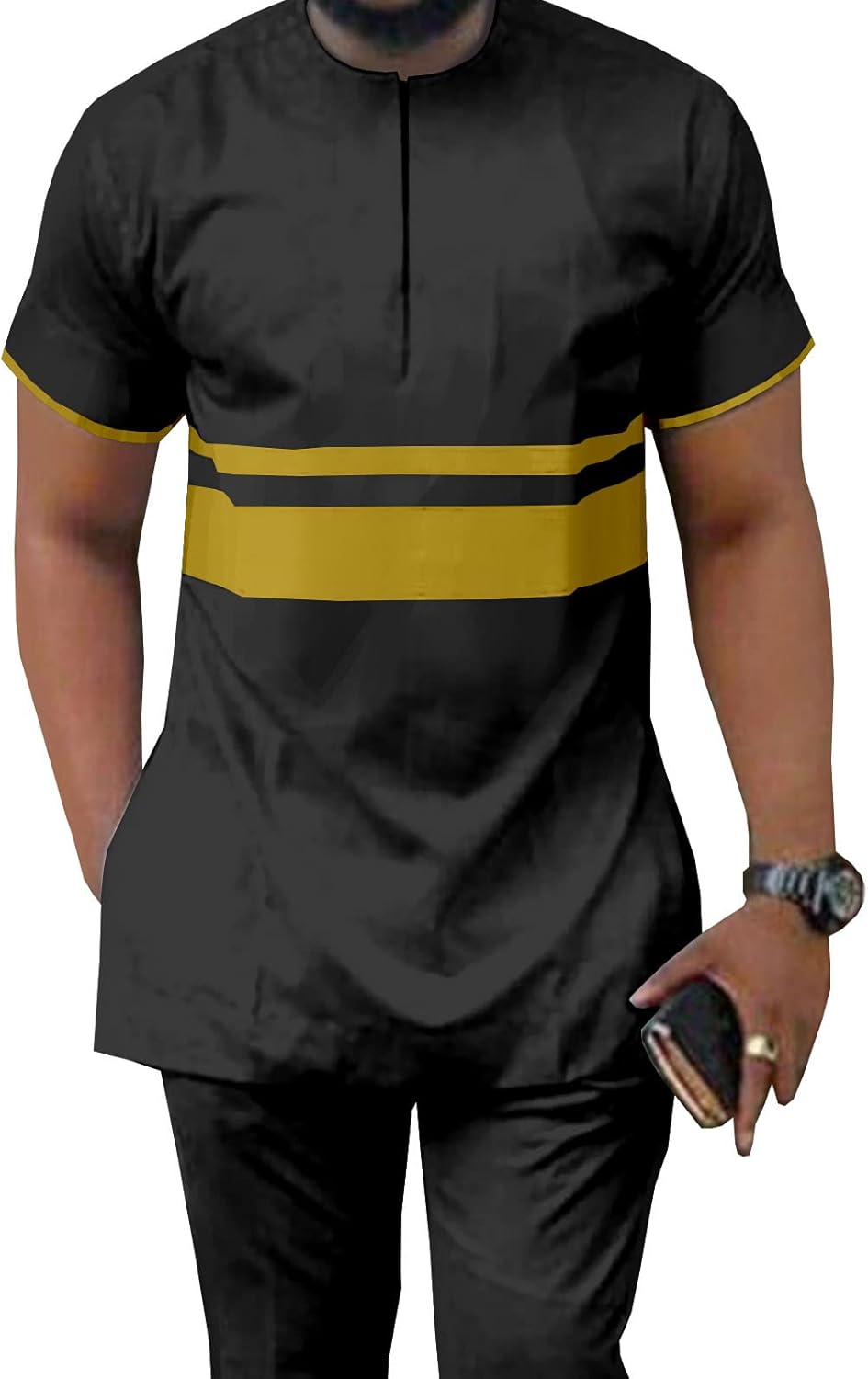 African Men`s Clothing Short Sleeve Dashiki Shirts and Pants 2 Piece Set Plus Size Casual Outfits Ankara Blouse