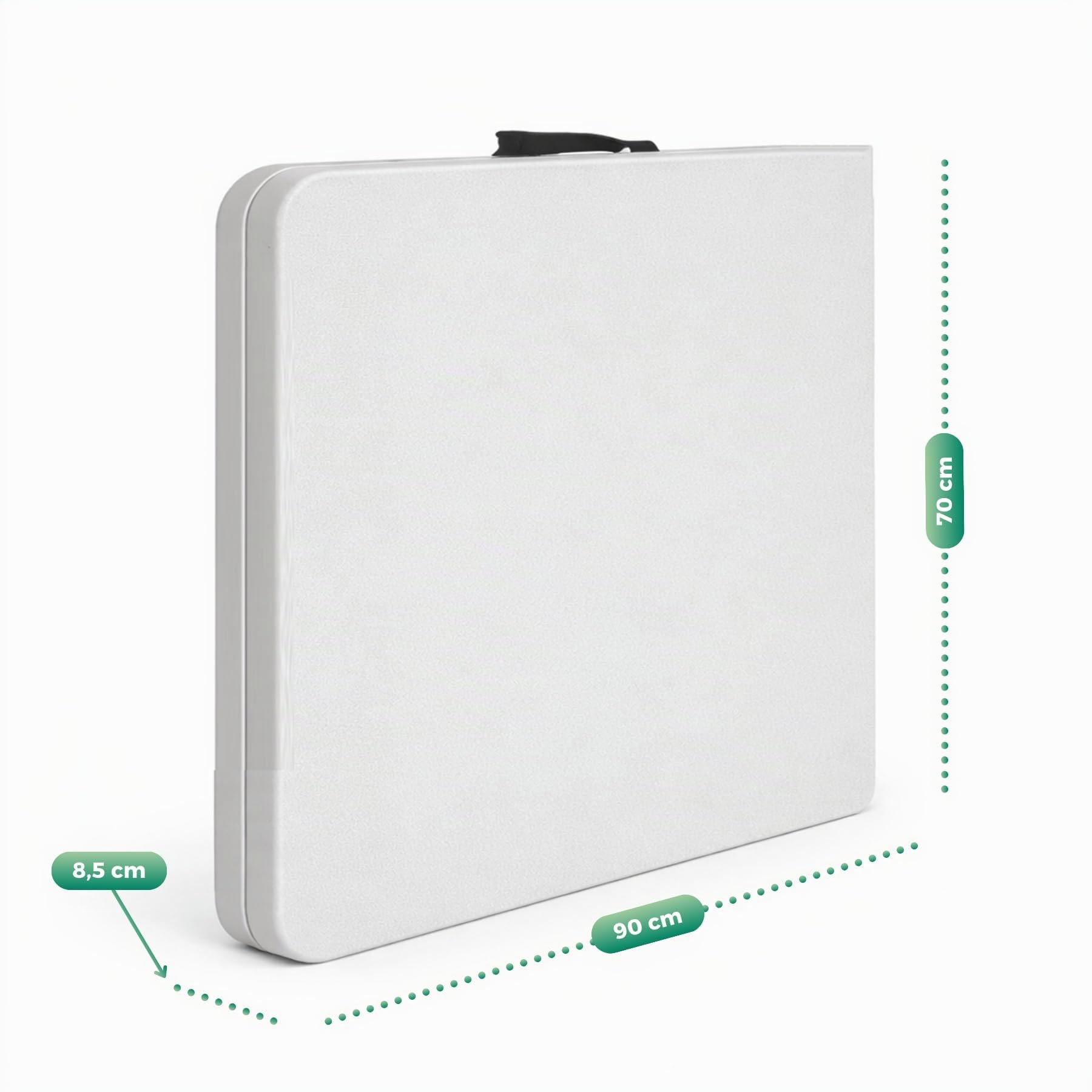 Tavolo Pieghevole Valigetta in Plastica HDPE – 180x70 cm – Tavolo Richiudibile Salvaspazio per Campeggio, Catering, Buffet, Esterni e Interni con Maniglia – Struttura in Acciaio