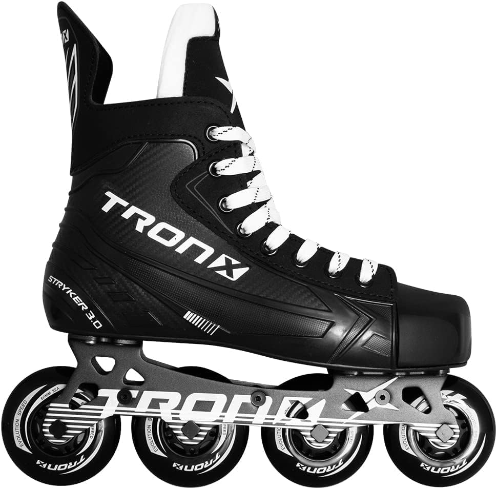 TronX Stryker 3.0 Senior Adult Junior Kids Inline Roller Hockey Skates, New Model Skate Size 13 (Shoe Size 14-14.5