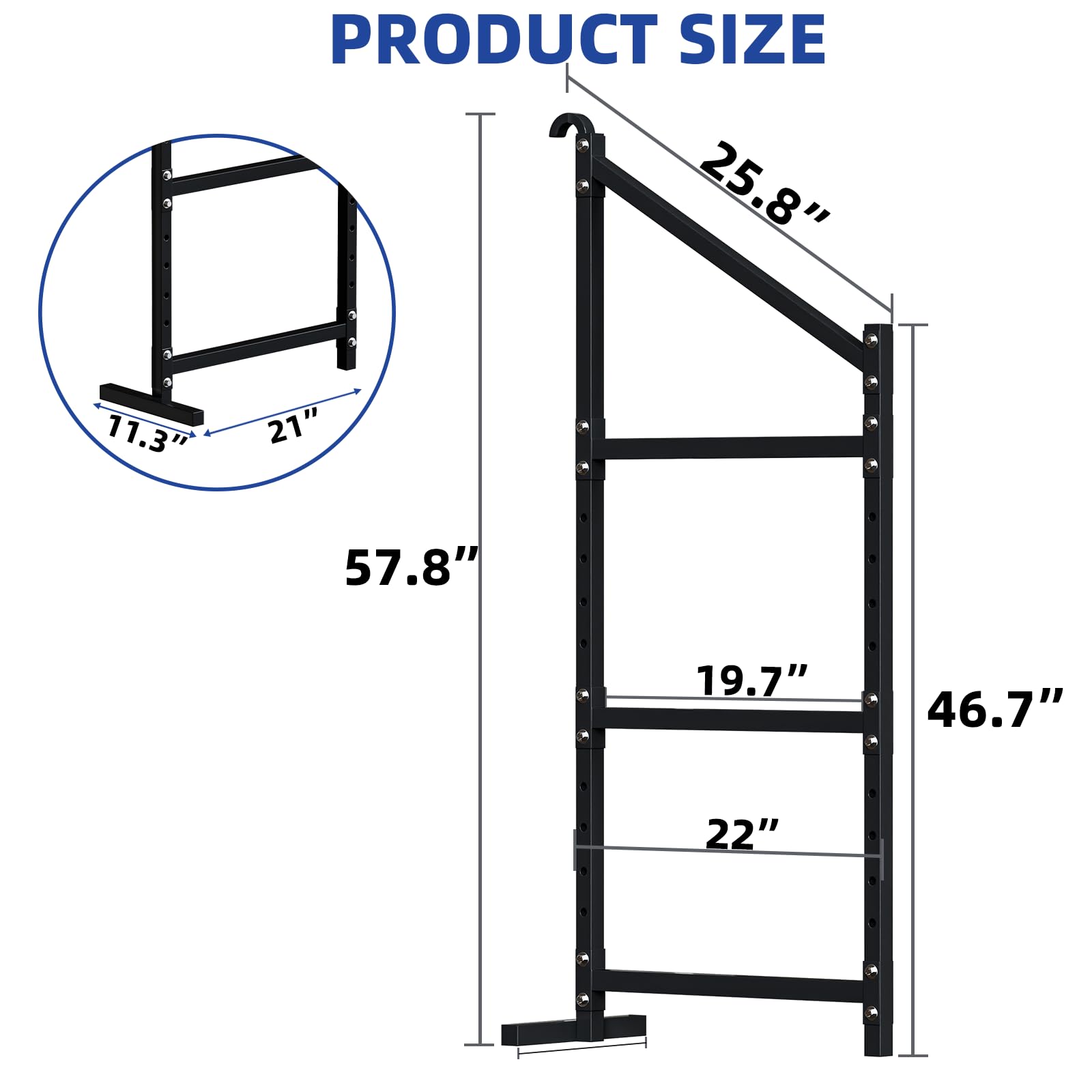 Noliven 2 PCS Shipping Container Shelving, 57.8” x 22” Hanging Cargo Shelving, Loads Capacity 800 Lbs Carbon Steel Universal Storage Racks, for Trailers, Garages, and Storage Containers - 2