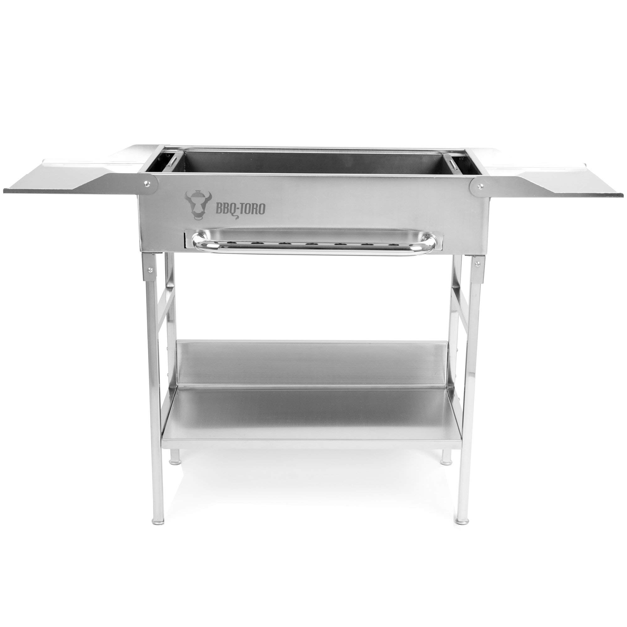 BBQ-Toro Grilltisch mit elektrischem Spiessdreher und Grillrost | Edelstahl Grill mit Drehspiess Aufsatz 9 Spießen Grillrost und Motor | mit Netzstecker und USB | Mangal Schaschlik | Grillspieß