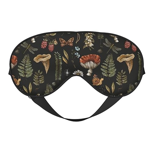 Vintage Mushroom Fern Sleep Mask Eye Mask with Adjustable Strap Eye Sleep Shade Cover Blocks Light for Women Men Airplane Travel Nap - Vintage Mushroom Fern