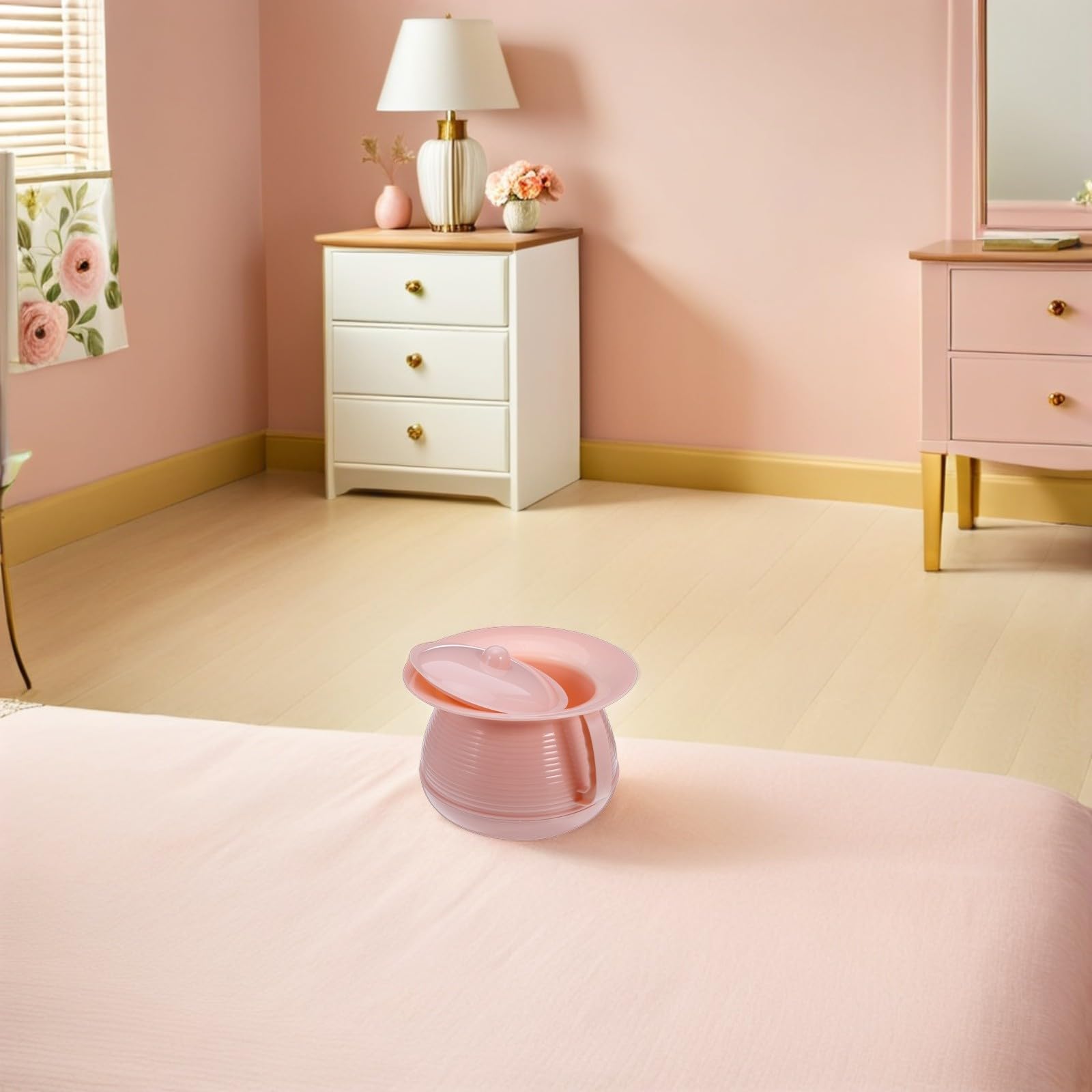 VICASKY Orinatoi Portatili per Anziani e Bambini 2 Pezzi con Coperchio Aderente, Vaso da Bagno Resistente in Plastica Rinforzata, Vasino di Emergenza Leggero per Uso Domestico e Mobilità