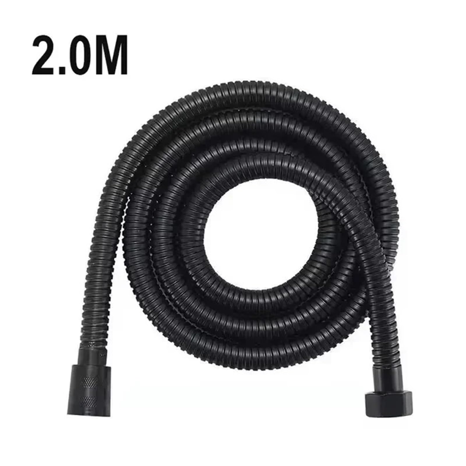 Manguera de jardín Extensible Larga for baño, Color Negro, con Accesorios de Acero Inoxidable de 1,5/2 m, for Ducha de casa.(2M Black)