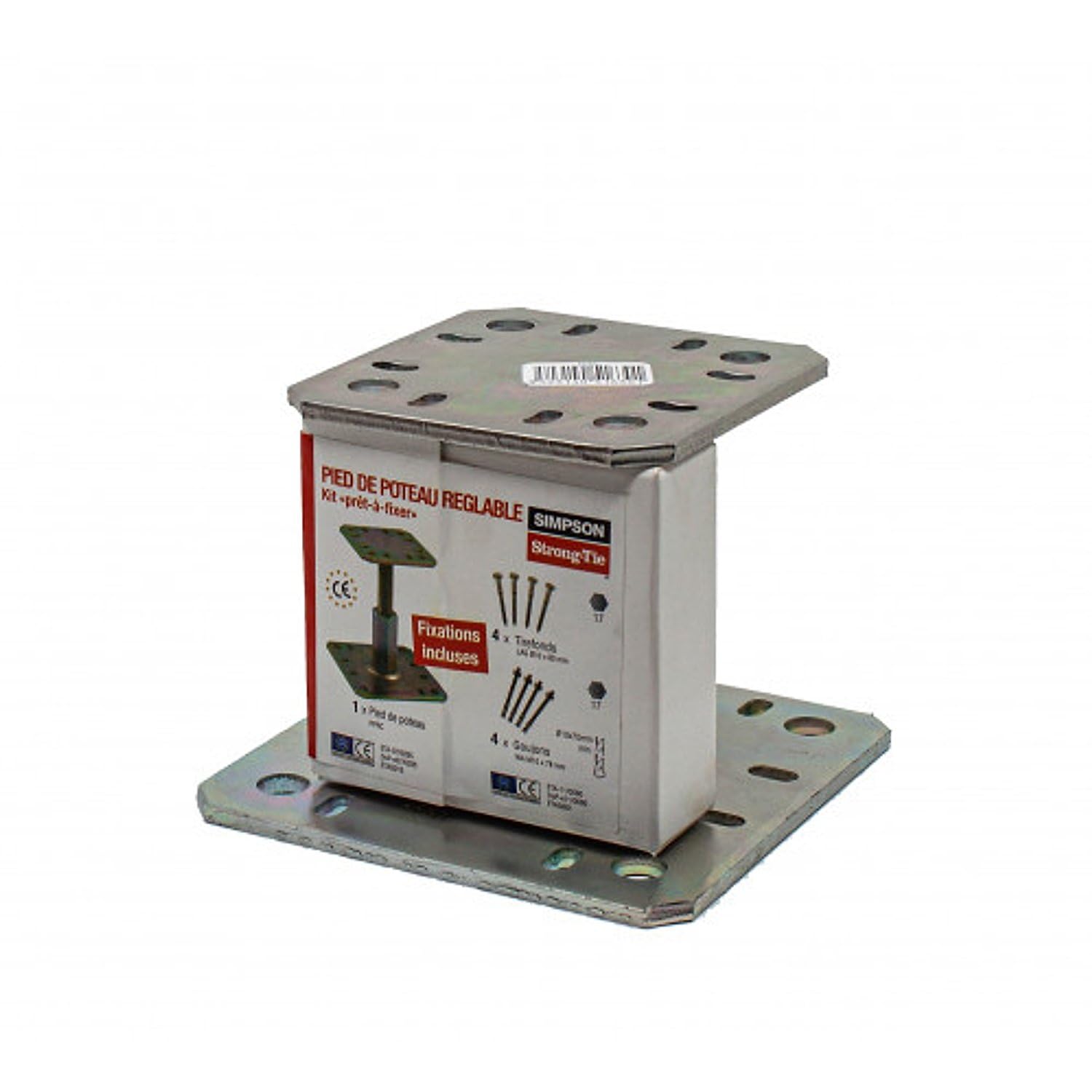 SIMPSON - Kit pied de poteau PPRC4 goujons 4 tirefonds - KIT FIX PPRC