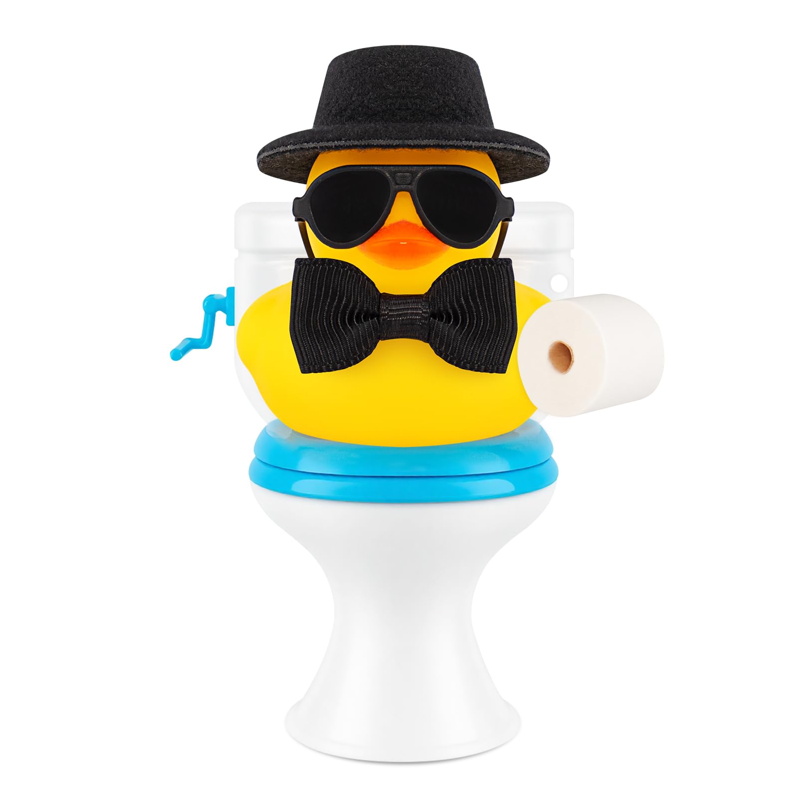 wonuu Gentleman Toilet Rubber Duck, Car Dashboard Decor with Bow Ties