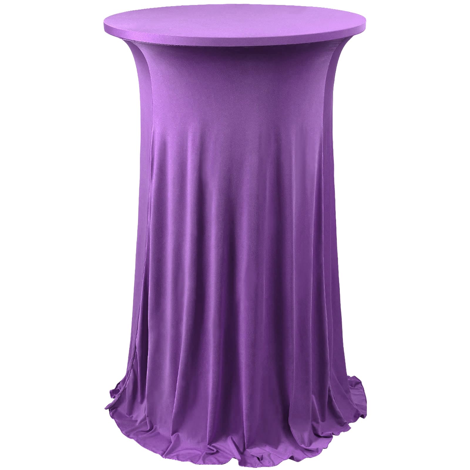ANMINY Highboy Spandex Cocktail Table Covers with Ruffle Skirt Stretch Fitted Cocktail Tablecloth Linens for 24" D x 43" H Round Tables Washable
