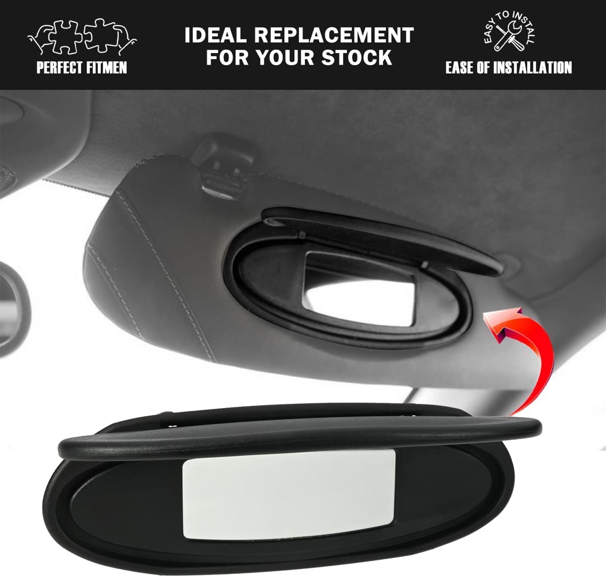 Bloc Miroir De Courtoisie Pare-Soleil Avec Clapet Pour Porsche 996 Boxster 986 1996-1999 - Qualité Supérieure ABS Velours Renforcé