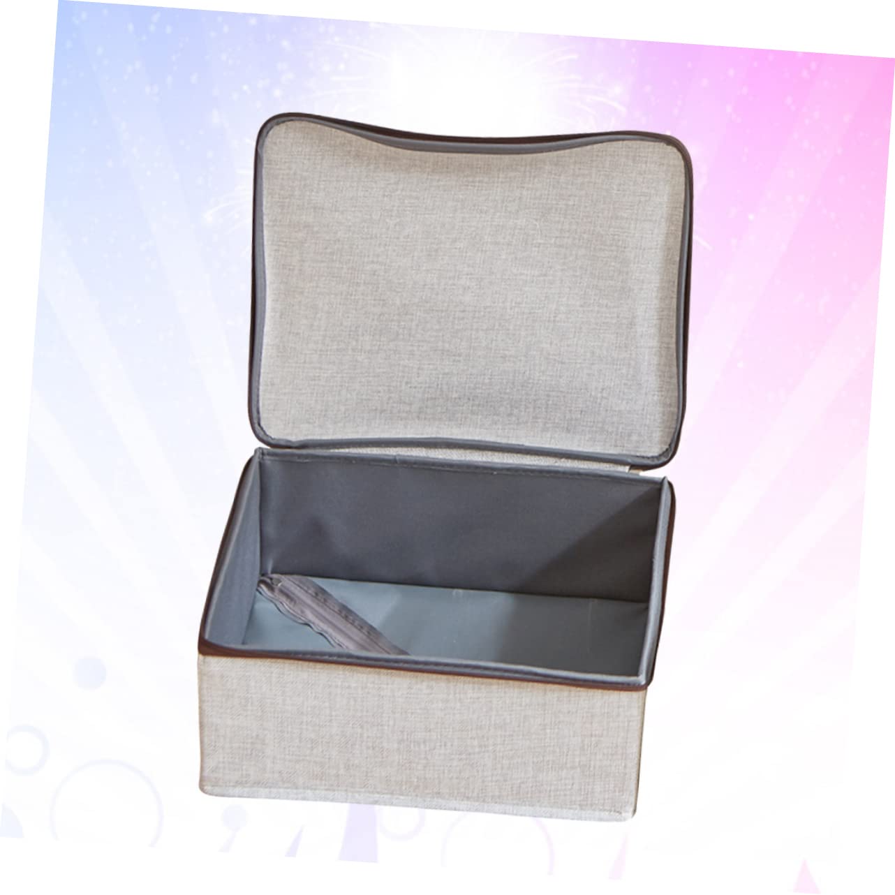 YARNOW 1pezzi Scatola Di Stoccaggio Pieghevole Con Zip Per Biancheria e Abbigliamento Organizer Multifunzionale Per Casa e Camera Da Letto Grigia