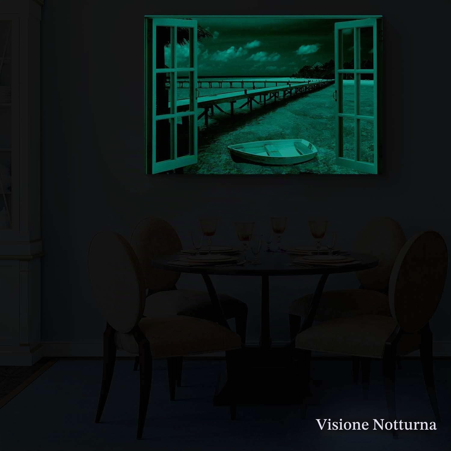 Startonight Quadro su Tela La Finestra del Paradiso Acquatico, Grandi Quadri Paesaggio Moderni Stampe Grande per Soggiorno Stampe Incorniciate 80x120 cm, Decorazione Parete, Idea Regalo Elegante
