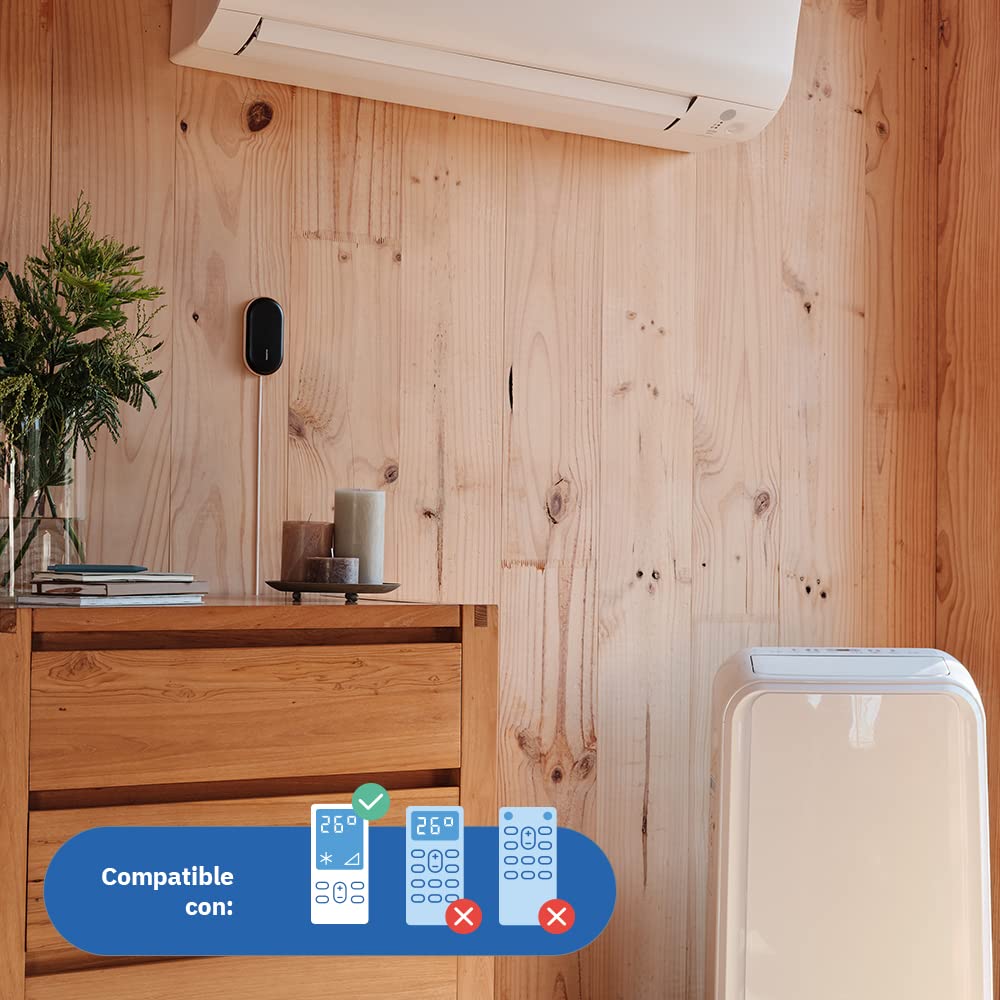 Netatmo Controllo intelligente dell'Aria Condizionata, Aria Condizionata Collegata per Onda di Calore, Condizionatori Aria e Pompe di Calore, WI-FI, Risparmio Energetico, Alexa, Google, Siri, NAC-IB