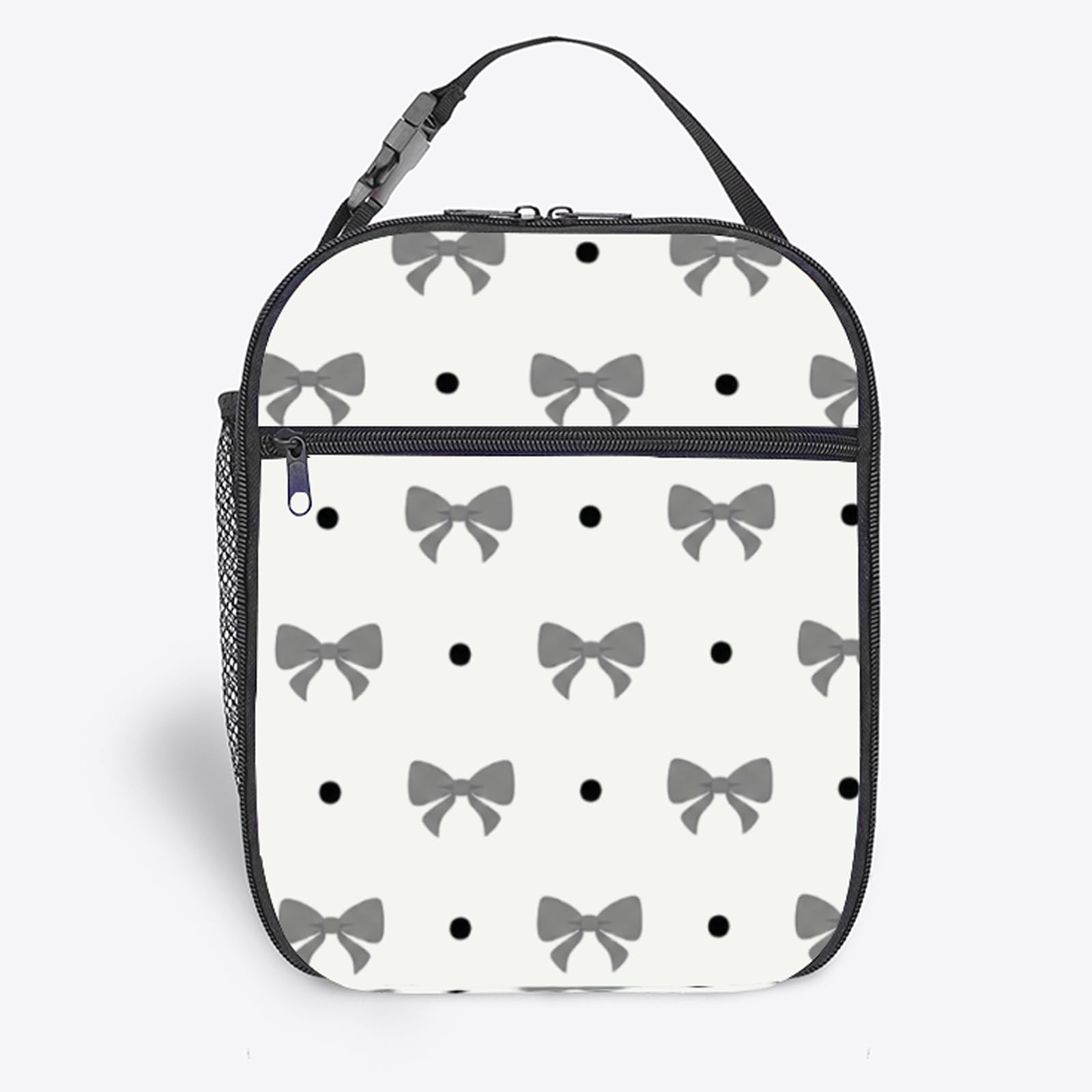 Kiswleon Insulated Girls Lunch Box,Reusable Kids Lunch Bag for Women Teen with Handle,Leakproof Cooler Bag,Cute Bow Girls Lunchbox for Womens,Teenage,Childrens,Preppy