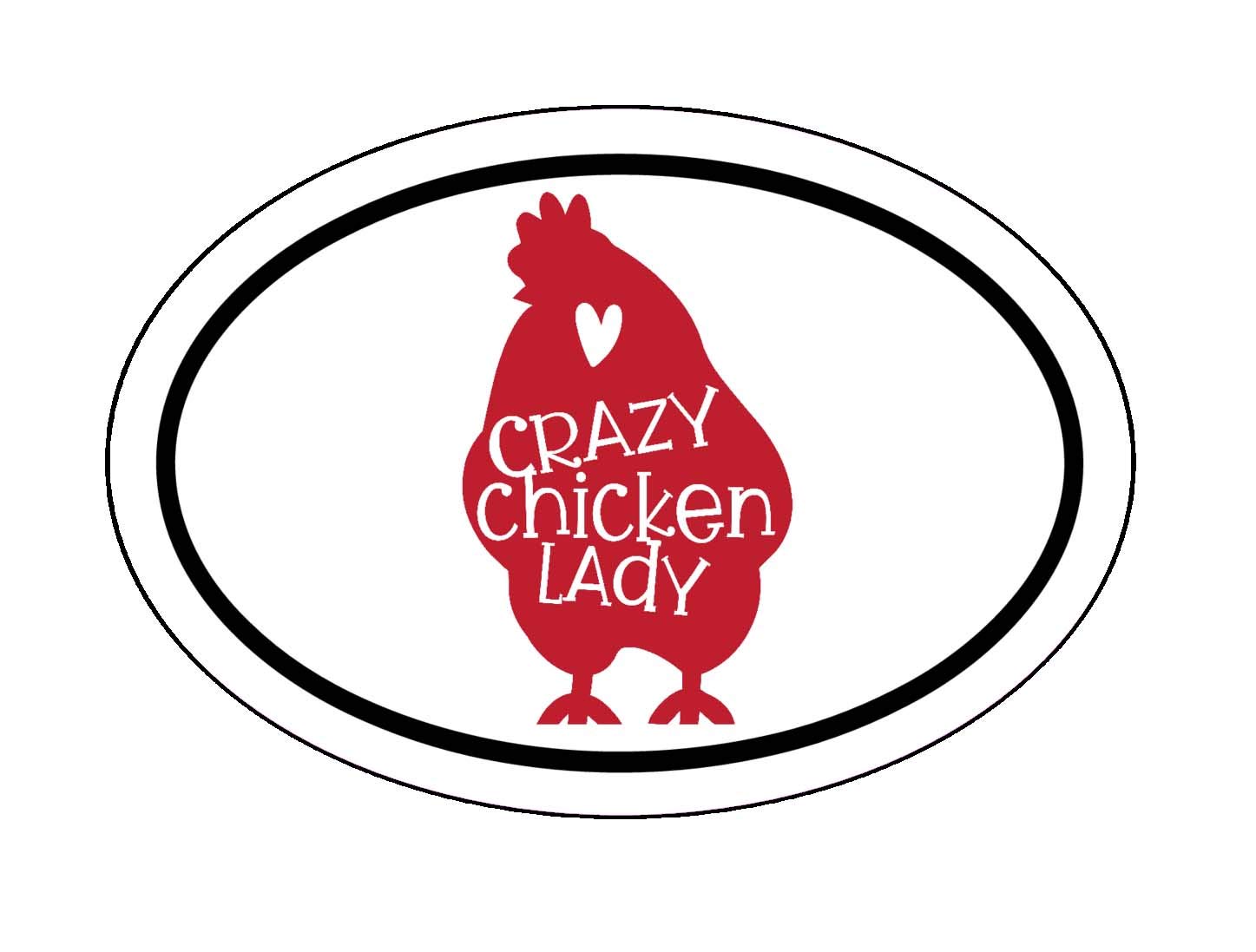 Sticker poule pour voiture ovale WickedGoodz style campagne
