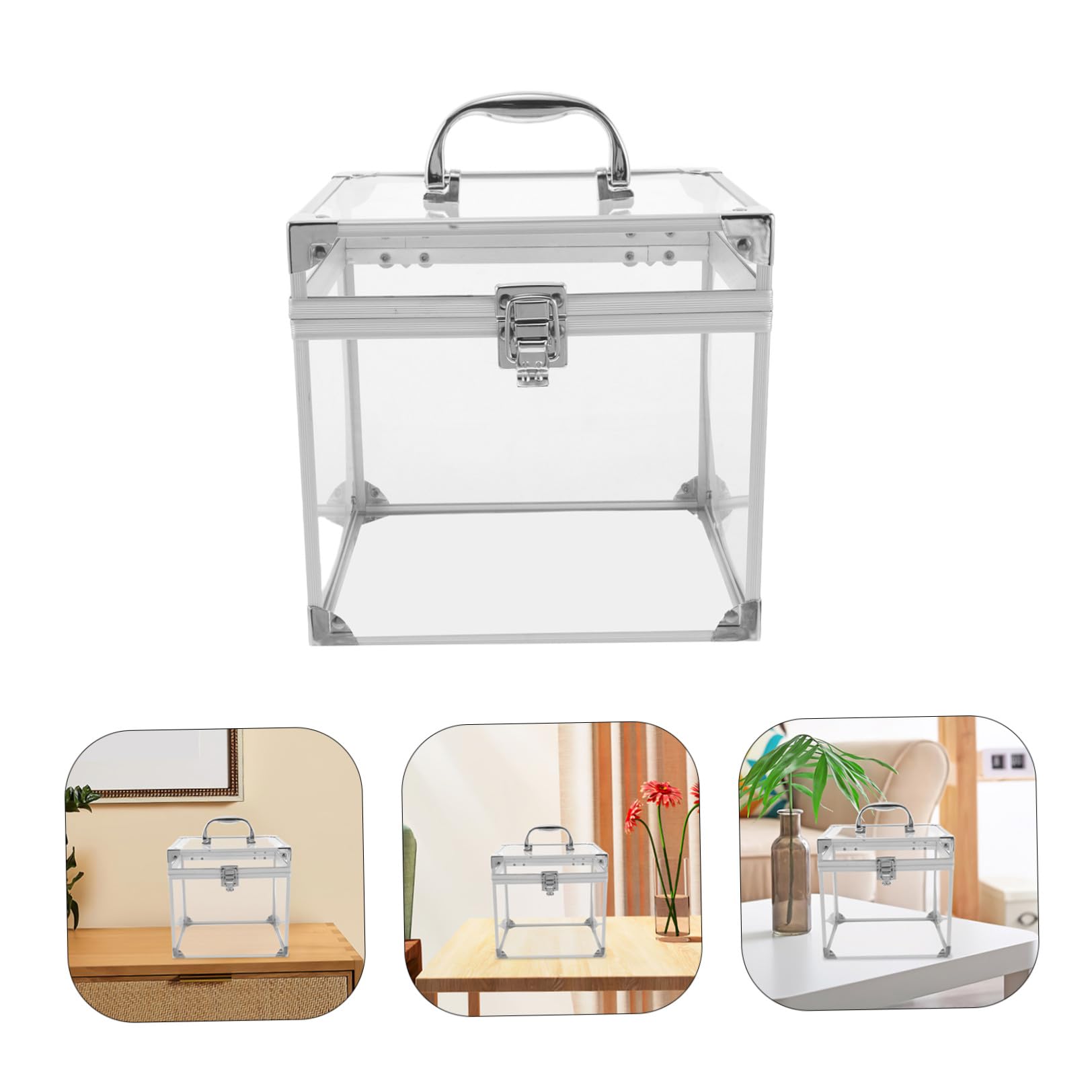 Alasum Scatola Porta Album in Acrilico Trasparente per Vinili e CD Organizer Compatto per Desktop Contenitore Portatile per Dischi con Ampio Spazio e Design Elegante