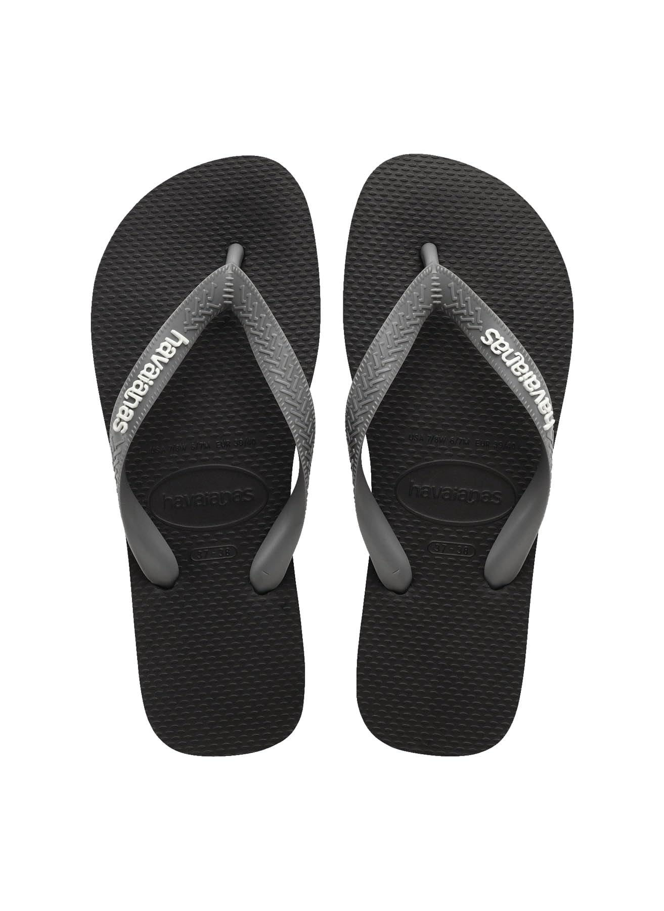 Havaianas Top Logo Pop Up Unisex Adults FlipFlop Black/Steel Grey 5.5/6 UK