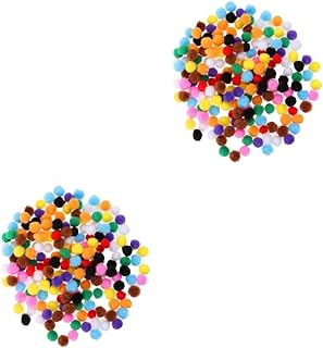 Toyvian 400 Peças 10 Bolas De Pompom Fofas De Pelúcia Pom Poms Fofos Pom Pom Crianças Laços De Cabelo Brinquedos Educativos Brinquedos Infantis Pom Pom Encantos Elásticos Pretos Mini