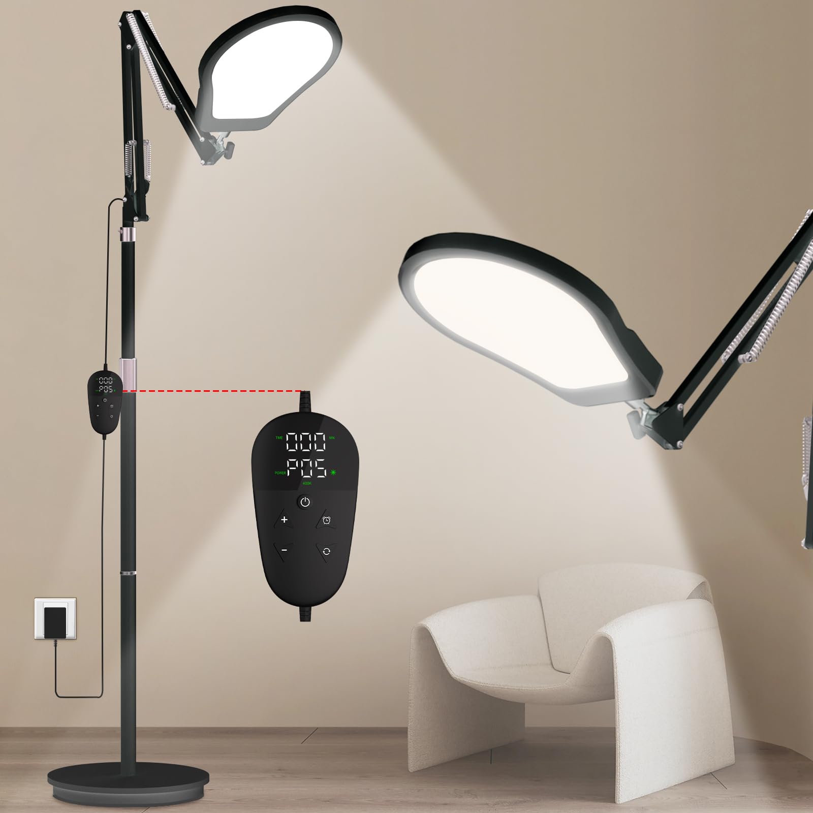 Lampada SAD, Lampada SAD 3 in 1, Lampada Daylight Luce con Telecomando, Daylight Lampada per Lettura/Ufficio/Casa (Nero)