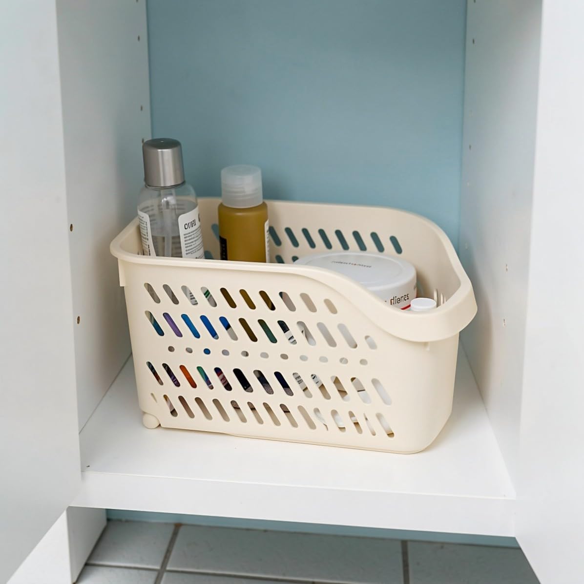 4 Pezzi Cestello Organizzatore sotto Lavello in Plastica con Ruote
