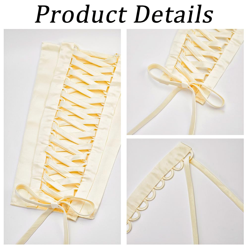 GORGECRAFT 4pz Kit Corsetto per Abito Da Sposa Grande Pannello di Raso con Lacci Estensore Cerniera di Ricambio Nastro Regolabile Cravatte Posteriori Corsetti per Abito Da Ballo Formale champagne