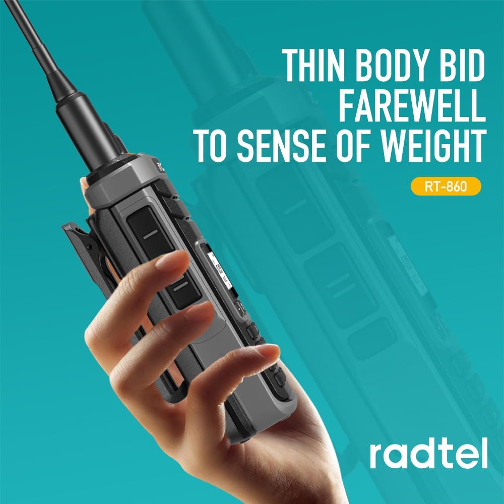 Radtel RT-860 Radio Ham Multibanda HF UHF VHF Dual Band con Ricezione AM USB LSB CW CB LW MW SW SSB, 1024 Canali, Batteria 2000mAh, Ricarica Type-C (Con Antenne SW/MW)