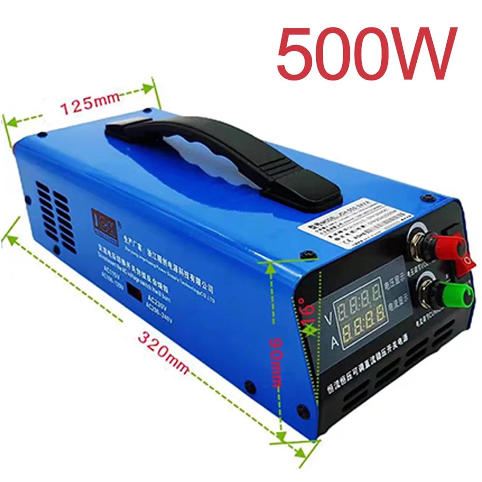 sujeniir 500W Adjustable Voltage Current Lithium Lead-Acid LiFePO4 Battery Charger 0-15V 0-55V 0-85V 0-120V 0-35A 0-10A 0-6.5A 0-4.2A(0-120V 0-4.2A,220VAC US)