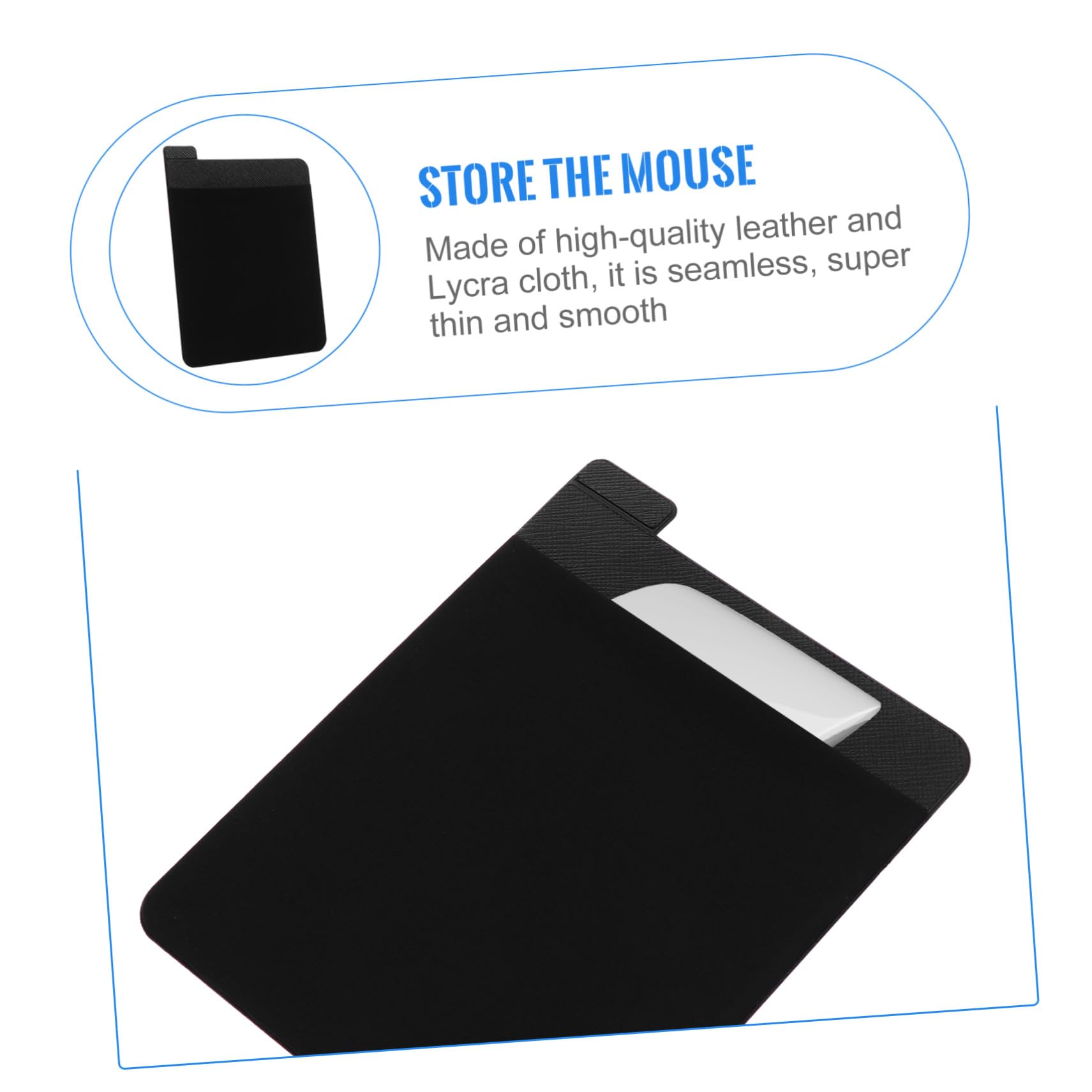 Homoyoyo Borsa per Mouse Wireless Organizer Adesivo per Laptop Custodia per Disco Rigido Esterno Borsa per Cuffie Realizzato in Pelle Buona Qualità Elastico per Contenere Accessori Vari