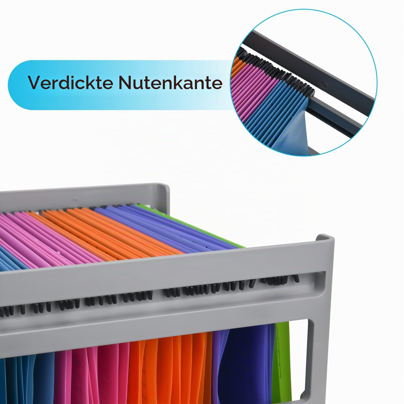A4 hängeregistratur box, Grau Kunststoff Hängeregistratur Rahmen Hängemappenregal, für Büro, Studie, Krankenhaus Daten Organisation, Außenrahmen: 14.29X12.79X10.83 Zoll