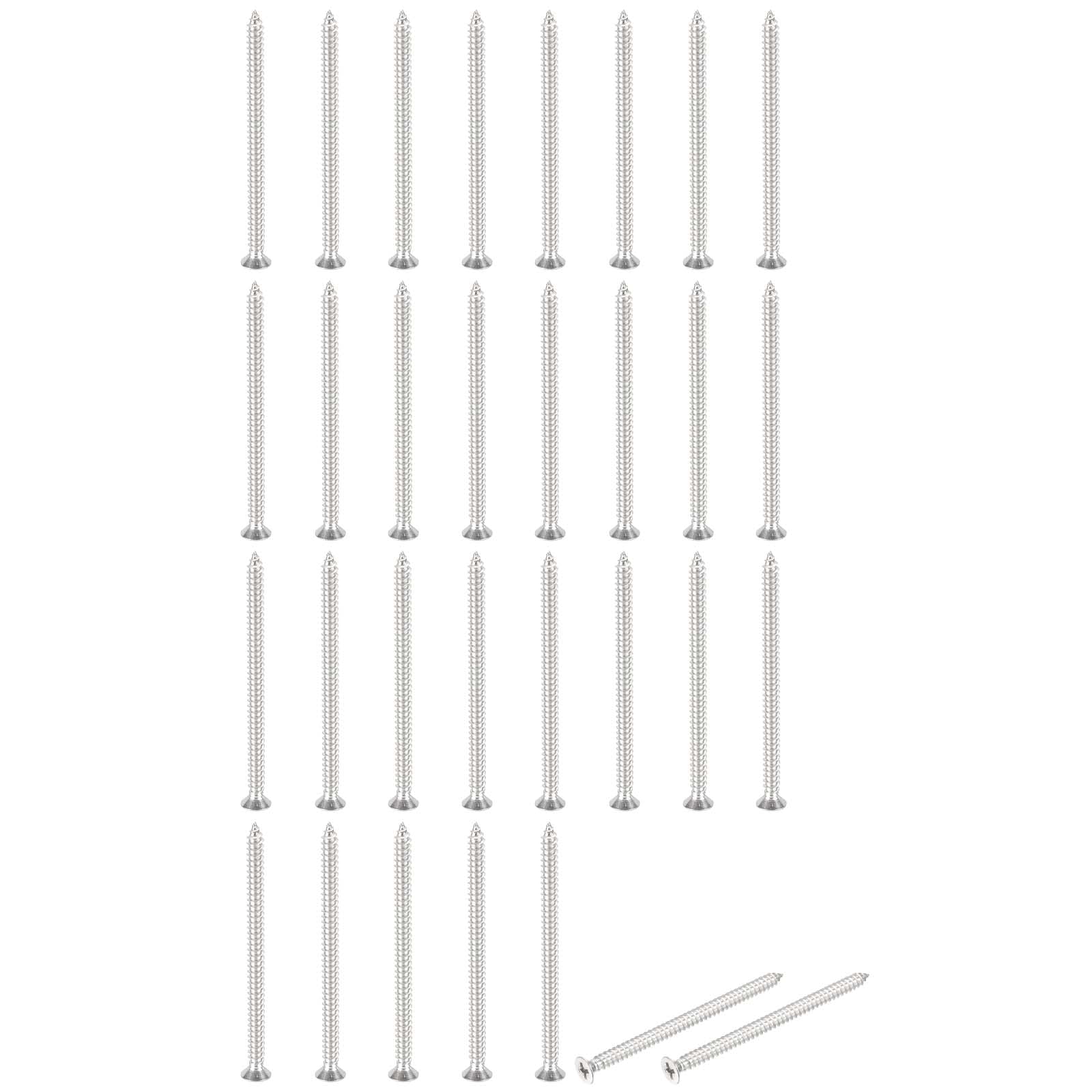 PATIKIL #10x3" Flat Head Sheet Metal Screws, 30 Pcs 304 Stainless Steel Phillips Drive Self Tapping Wood Screws for Metal Wood Drywall