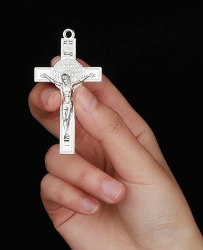 Miniatura 3 de COTTVOTT 10pcs Bulk-St. Benedict Exorcism Crucifijo Crucifijo Colgante para DIY Rosario Collar Hacer Accesorios Charms Parte