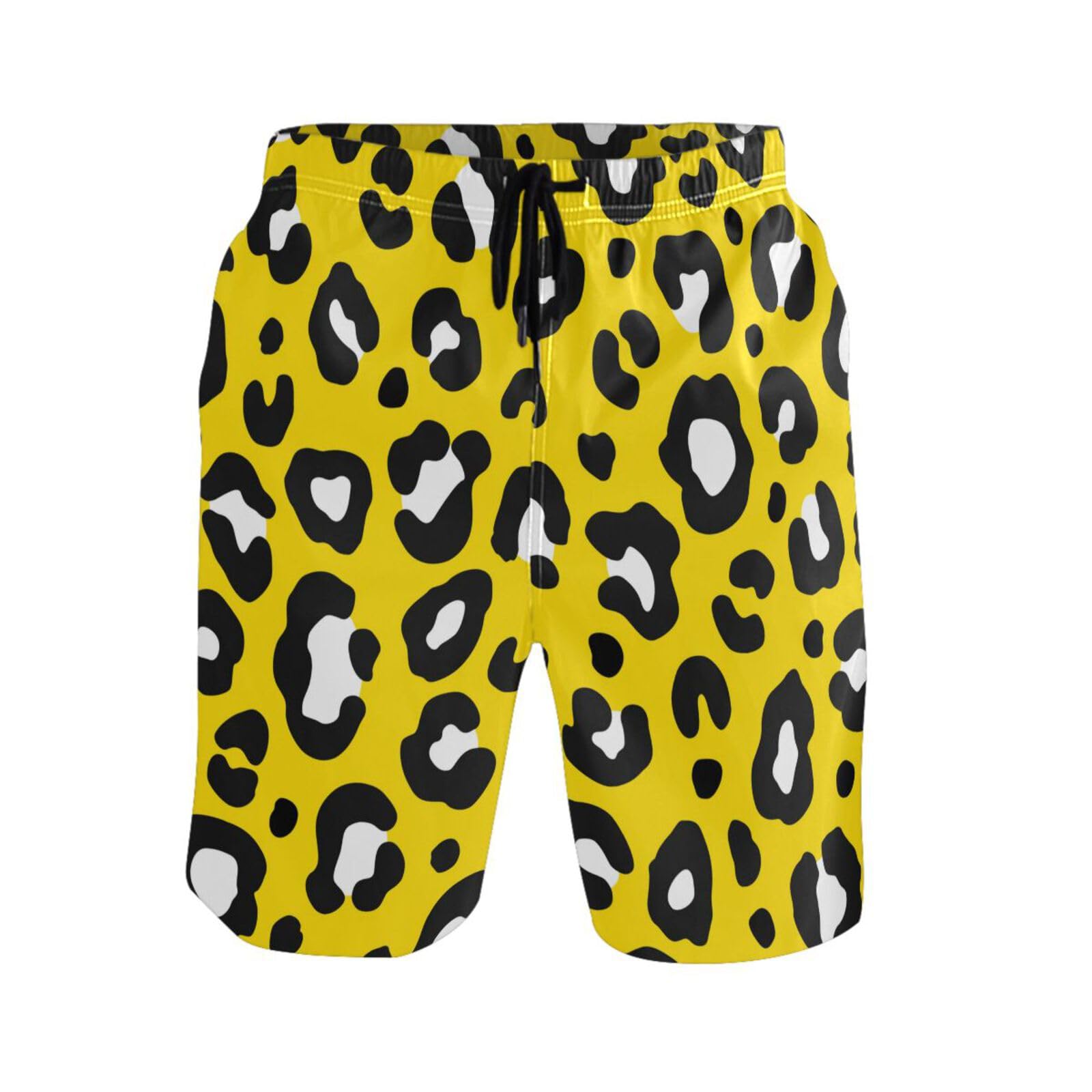 Swimsuit De Hombres Leopardo Amarillo Trajes De Baño Hombre Casual Bañador Hombres Cortogenérico Trajes De Baño Swimwear para Vacaciones Playa Uso Diario