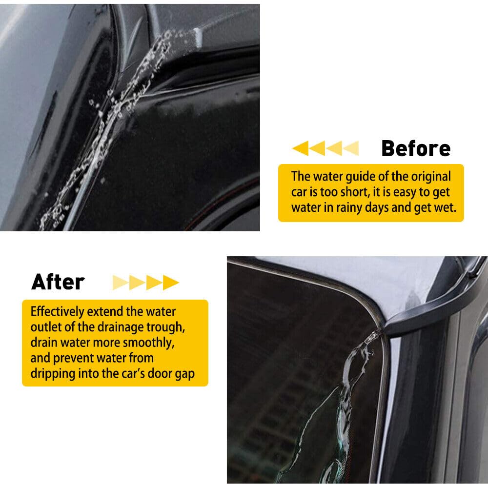 Przedłużenia rynny deszczowej do Jeep Wrangler JK JKU 2007-2018, deflektor wody, akcesoria zewnętrzne